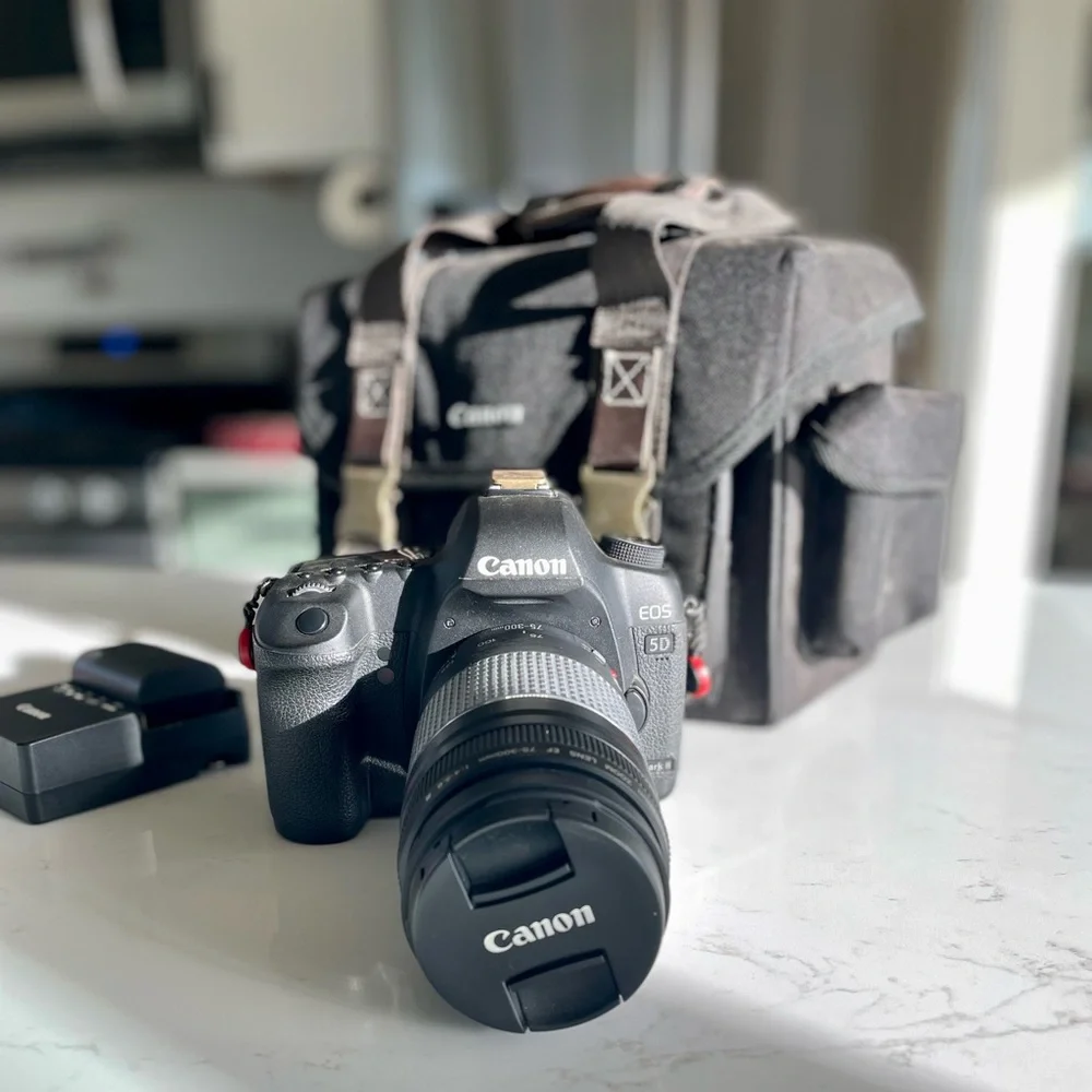 Canon EOS 5D Mark II, 75-300mm Lens, Brand New Bag, 2Batteries, 64GB Memory Card